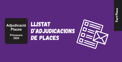 Cursos primavera 2026: Resultats de lʼadjudicació de places