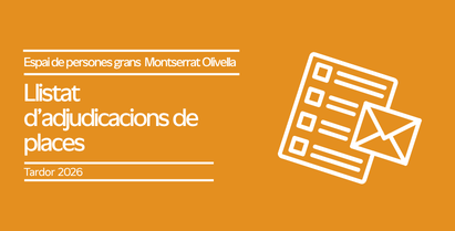 Cursos tardor 2026: Resultats de l’adjudicació de places